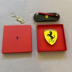 Ferrari Paperweight / Ball Point Pen / F1 Keychain